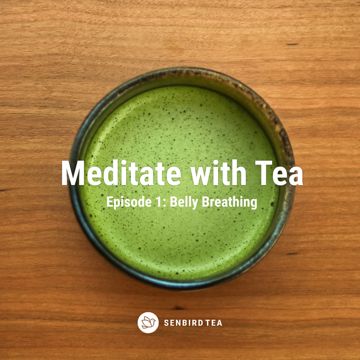 brewed tea in a cup with text written on it