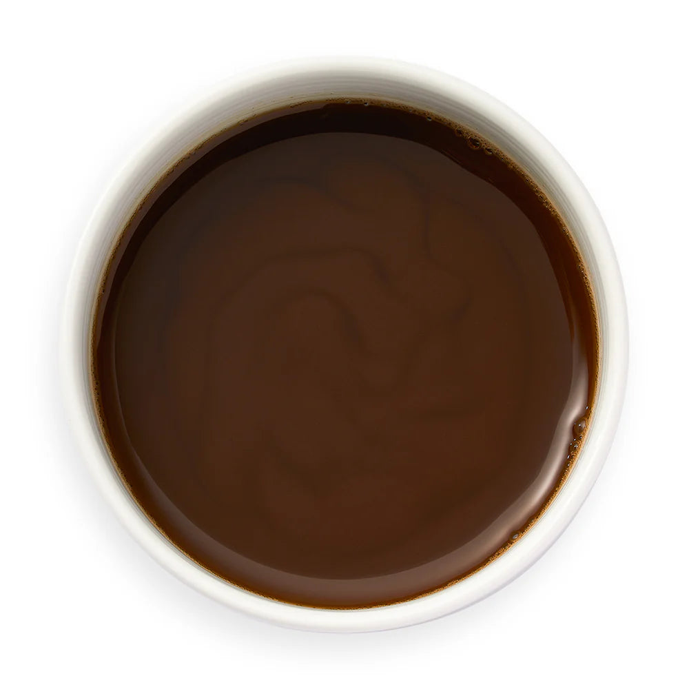 Brewed Hojicha Homura Powder tea in cup by Senbird Tea