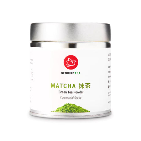Senbird Matcha Konayuki ceremonial grade Japanese green tea powder 30g tin - premium matcha