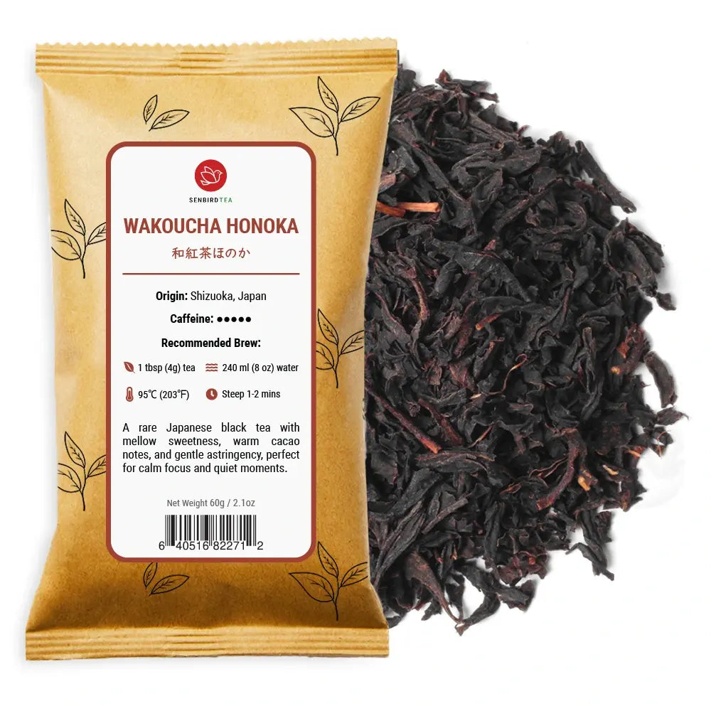 Wakoucha Honoka Japanese black tea refill pouch with loose leaves