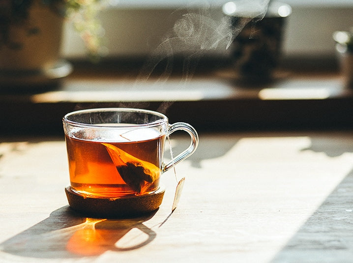 Hot brewed tea in a cup