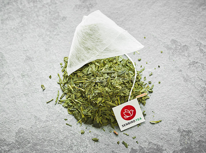 biodegradable tea bags with tea leaves
