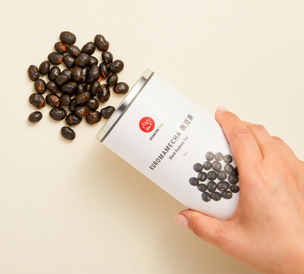 Herbal trio with black soybeans for Sobacha, Kuromamecha, and Mugicha Japanese herbal tea