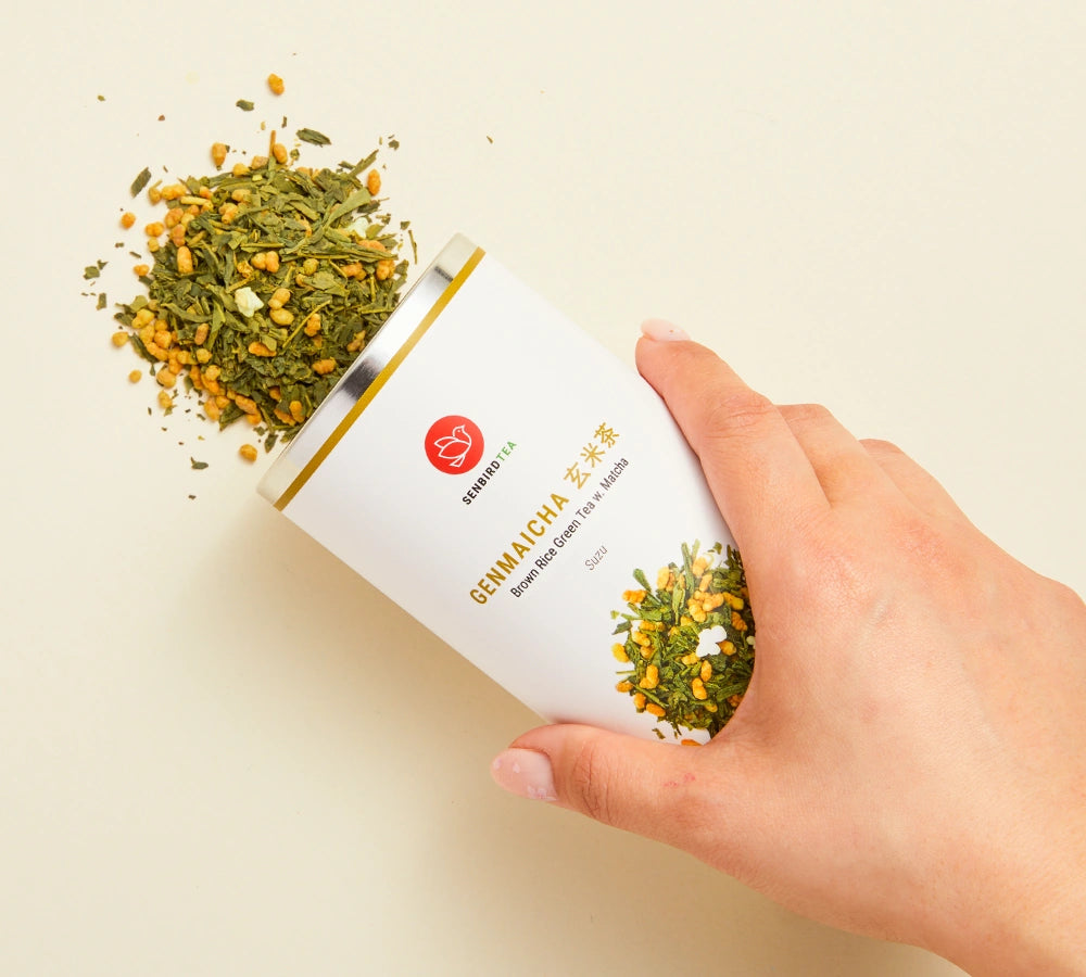 Ryokucha Japanese green tea blend with Sencha, Gyokuro, Matcha leaves and rice
