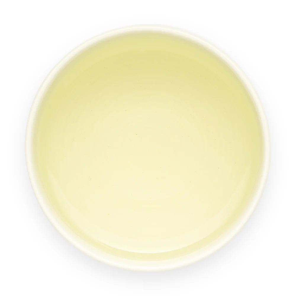 Brewed Genmaicha Tsukimi tea in cup by Senbird Tea