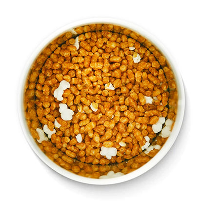 Genmaicha Tsukimi tea inside open tin by Senbird Tea
