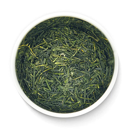 Gyokuro Isshin tea inside open tin by Senbird Tea