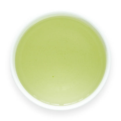 Brewed Gyokuro Kotobuki tea in cup by Senbird Tea