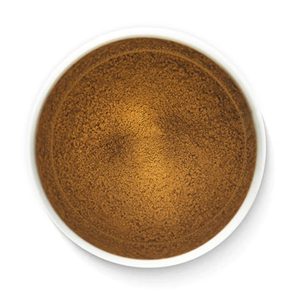 Hojicha Homura Powder tea inside open tin by Senbird Tea