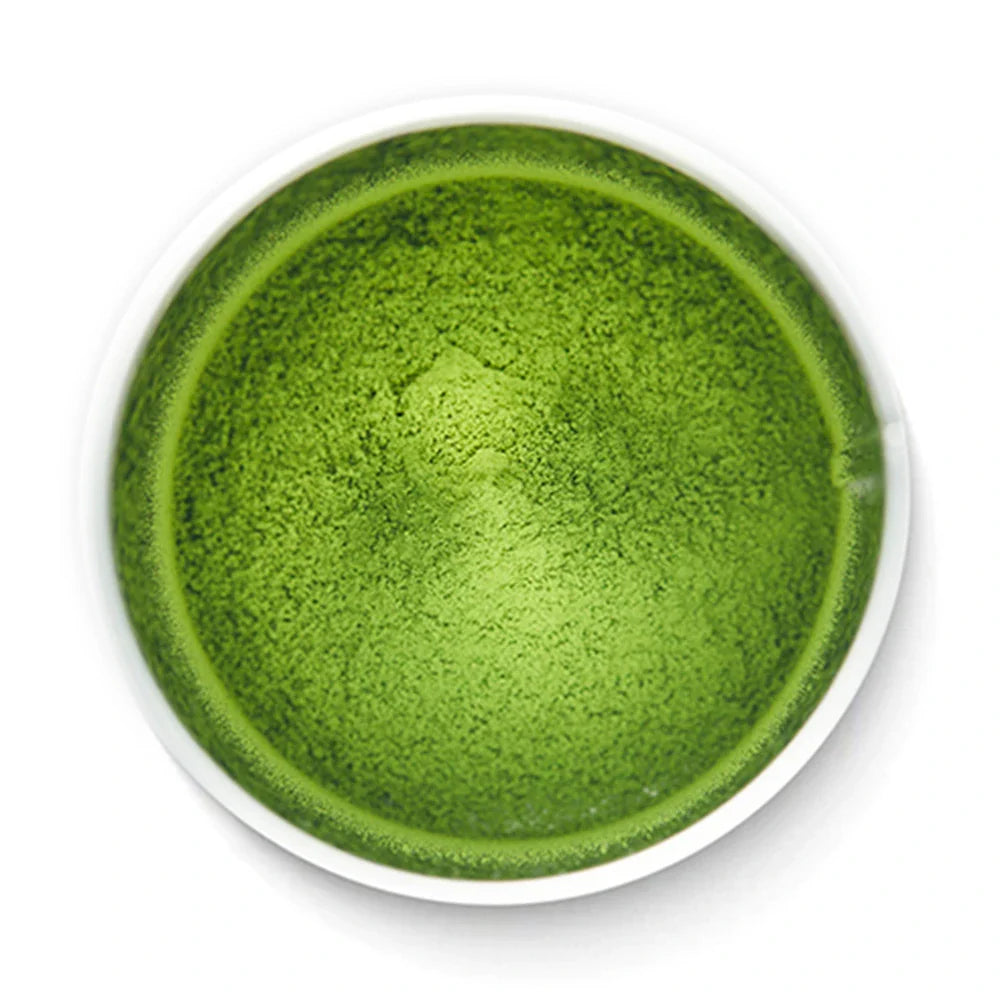 Matcha Otome tea inside open tin by Senbird Tea