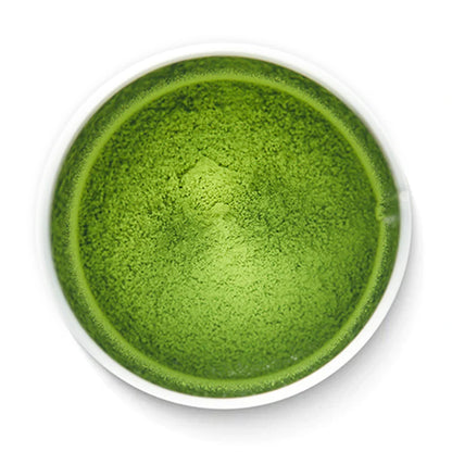 Matcha Otome tea inside open tin by Senbird Tea