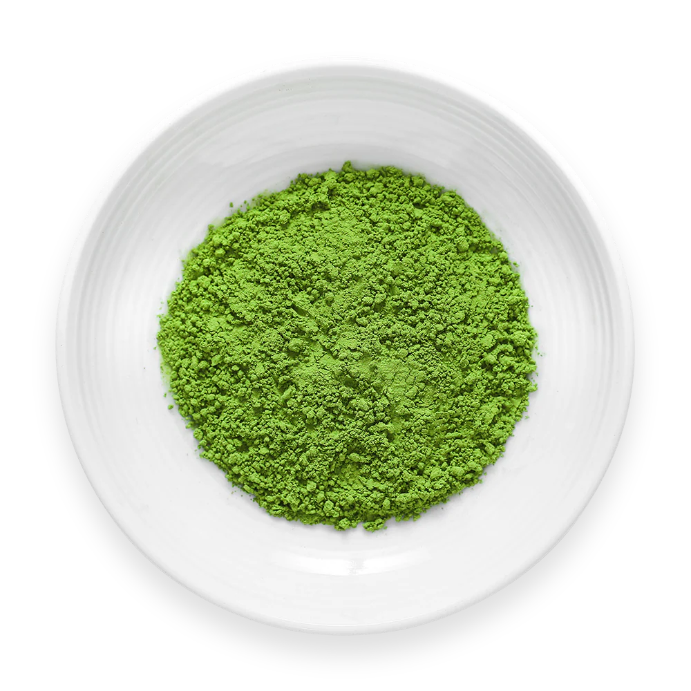 Matcha Towa tea on dish by Senbird Tea