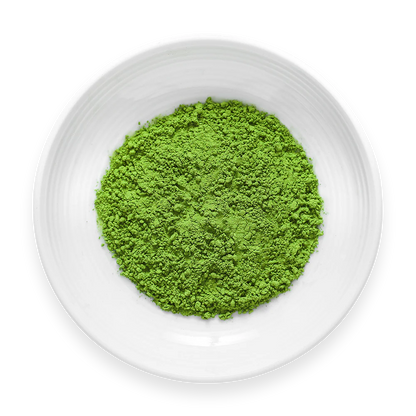 Matcha Towa tea on dish by Senbird Tea