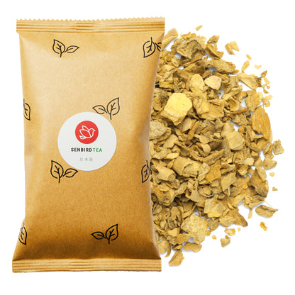 Senbird Shogacha Japanese tea refill pouch with loose ginger herbal tea